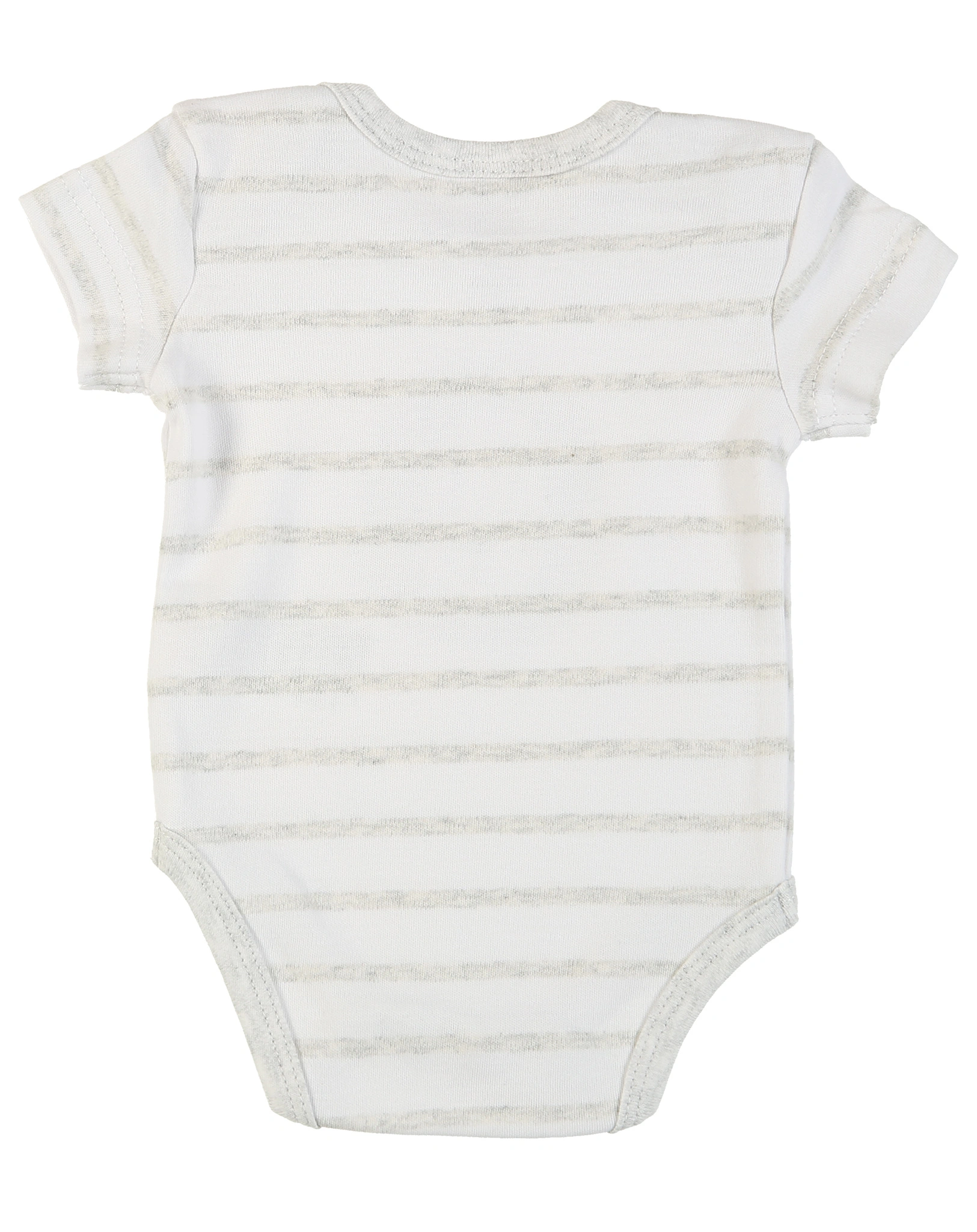 Kurzarm-Body ZEBRA & LÖWE 3er-Pack in grau