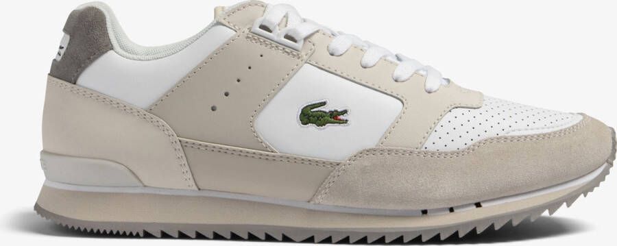 Lacoste Vintage-geïnspireerde Partner Piste Leren Sneakers Beige Heren