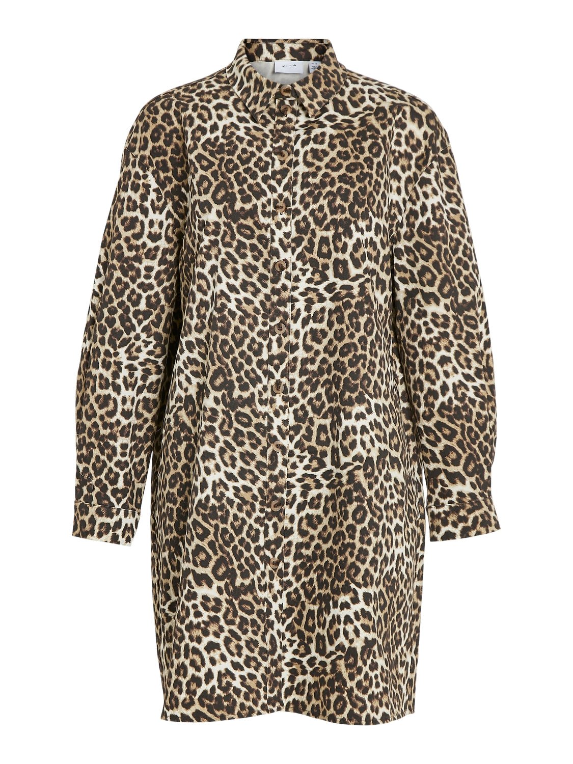 Vila  Vileonor L/S Oversized denimkjole - Caramel Café