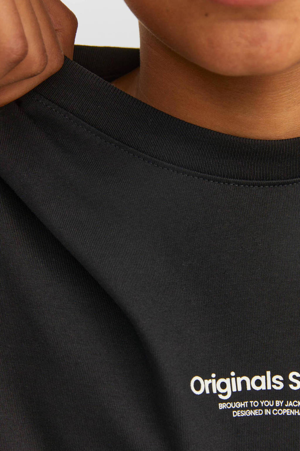 JACK & JONES T-shirt JORVESTERBRO met tekst zwart