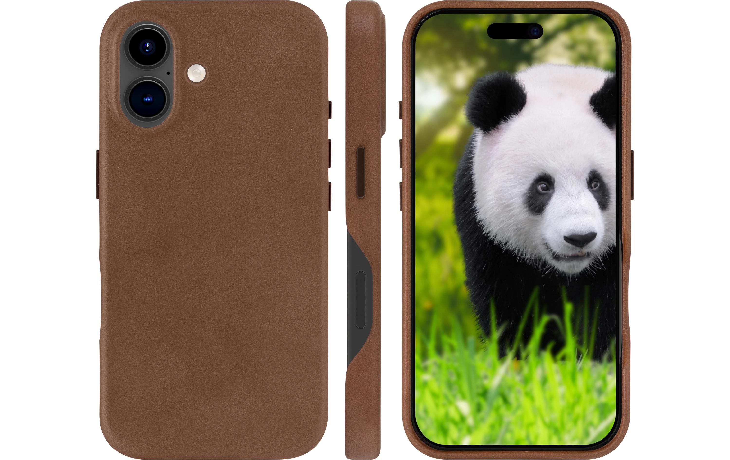 Book Cover Lynge iPhone 16 BraunSchutzhülle für das Apple iPhone 16