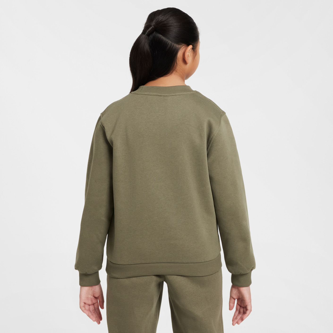 Nike Sportswear Club Fleece Crew Trainingspak Kids Olijfgroen Wit