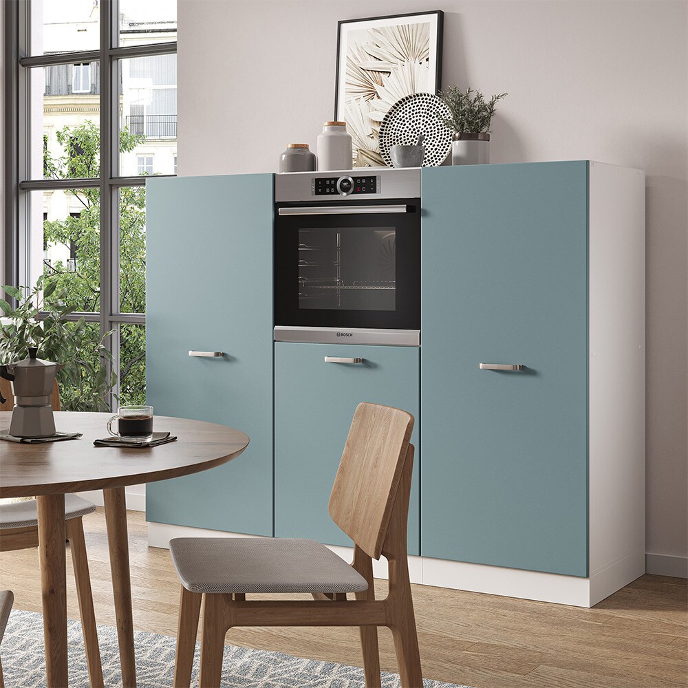 Vicco Küchenzeile R-Line Solid Weiß Blau Grau 180 cm modern Küchenschränke Küchenmöbel