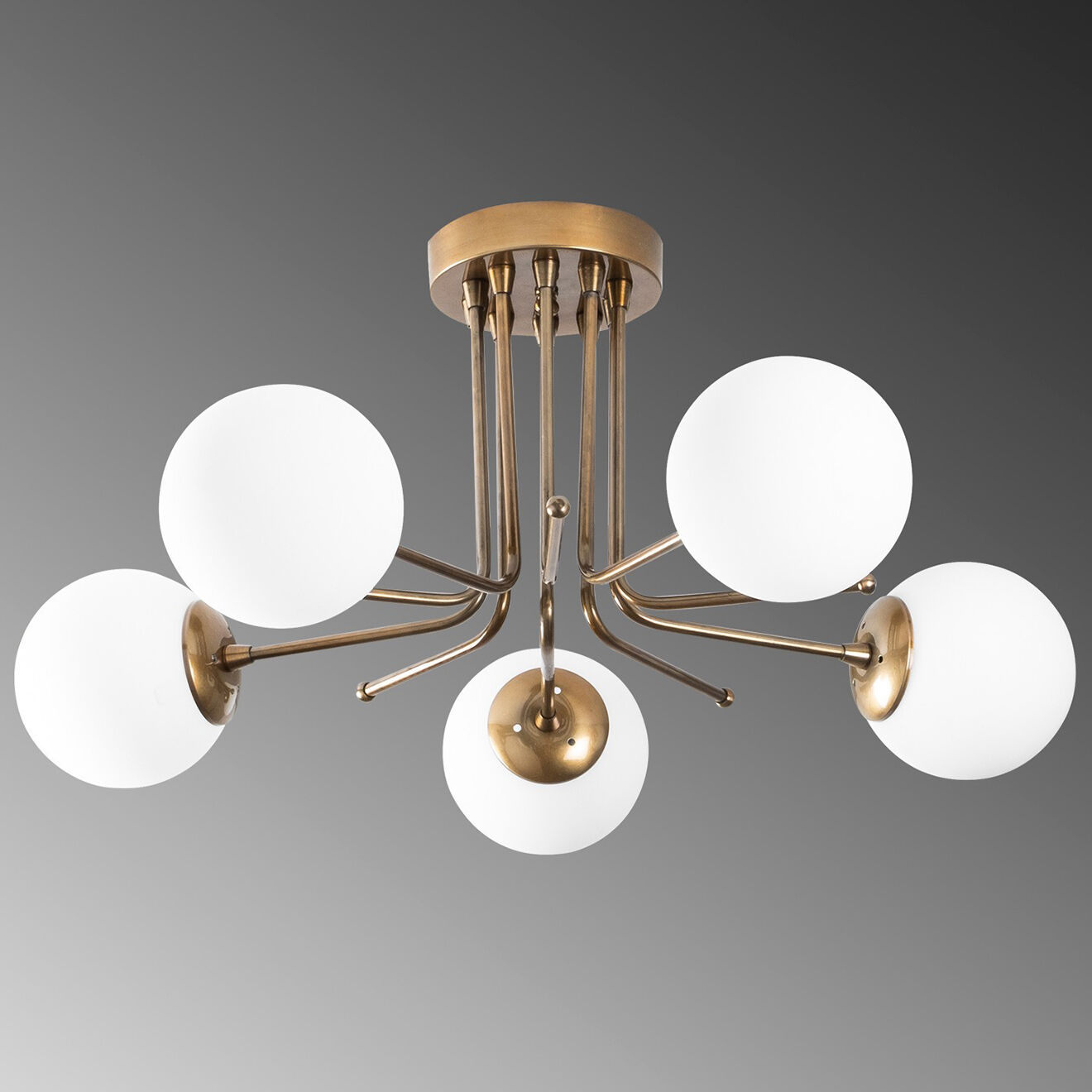 Opviq Plafonnier Daisy blanc/doré - 80x80x34 cm