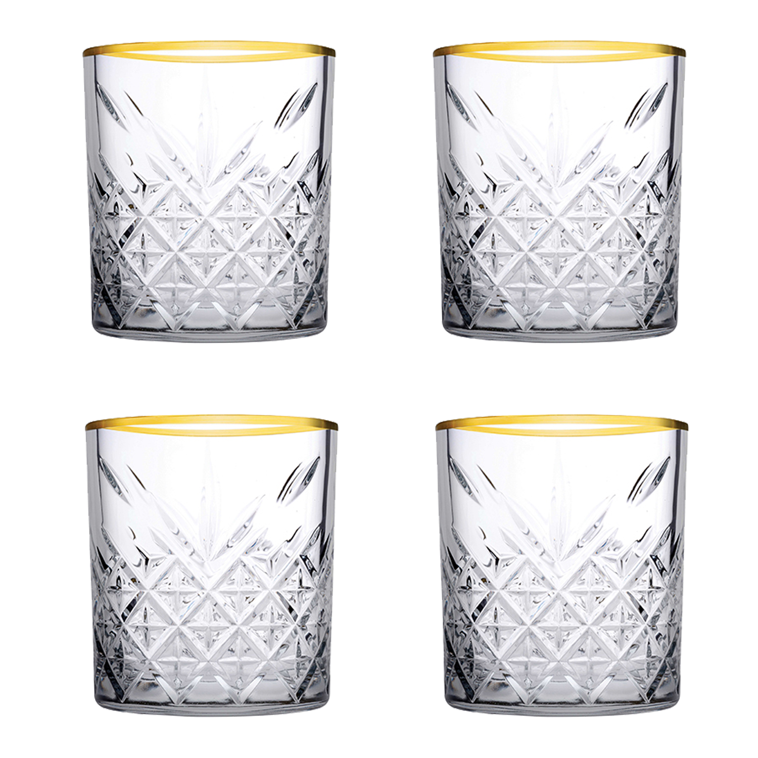 Pasabahce Golden touch Timeless 35.5 cl - Transparant Goud 4 stuks
