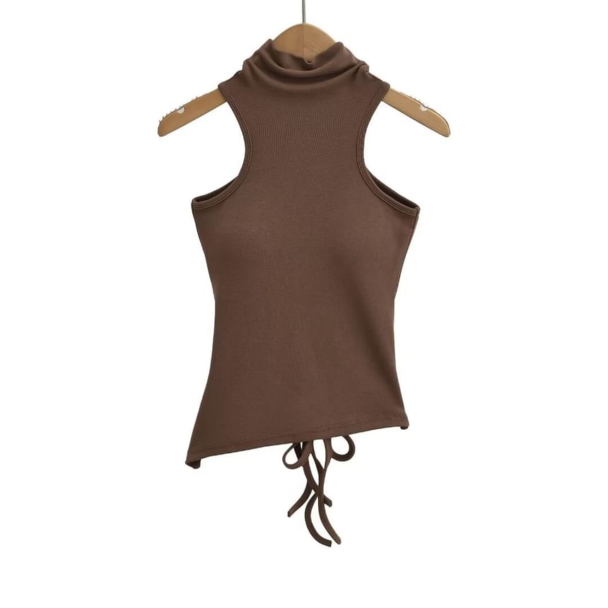 Morhan - Hoge hals, effen asymmetrisch tanktopje