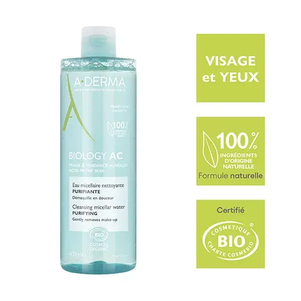 Água Micelar Purificante A-Derma Biology AC 400 ml
