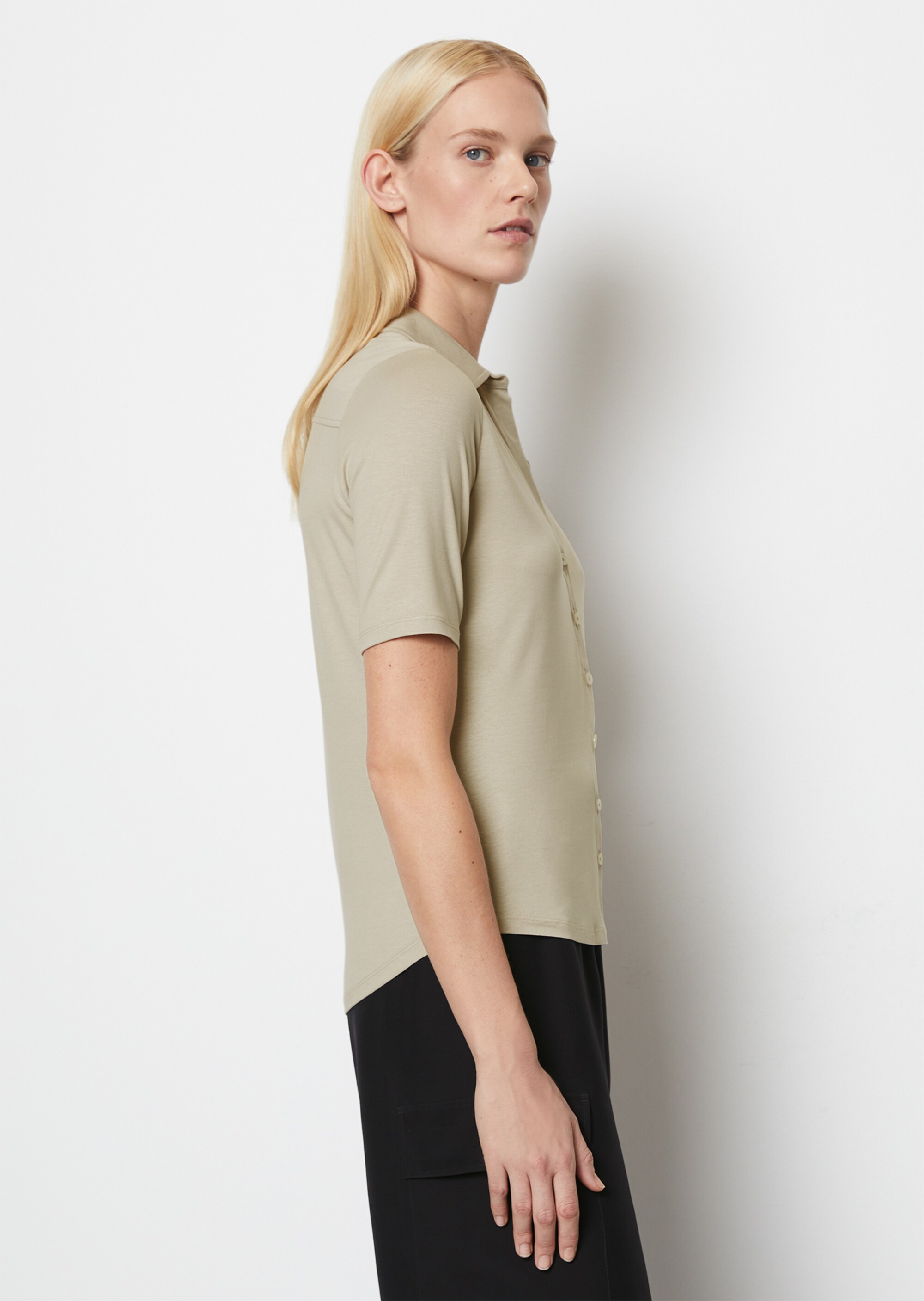 Kurzarm-Jerseybluse aus LENZING™ ECOVERO™
