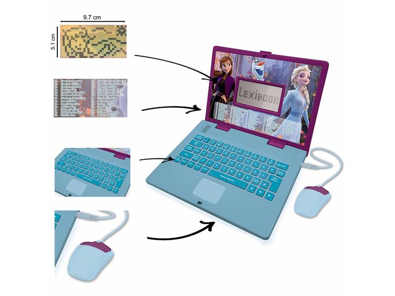 Lexibook Kindertablet Disney Frozen DE/EN Zweisprachiger Laptop für Bildungszwecke