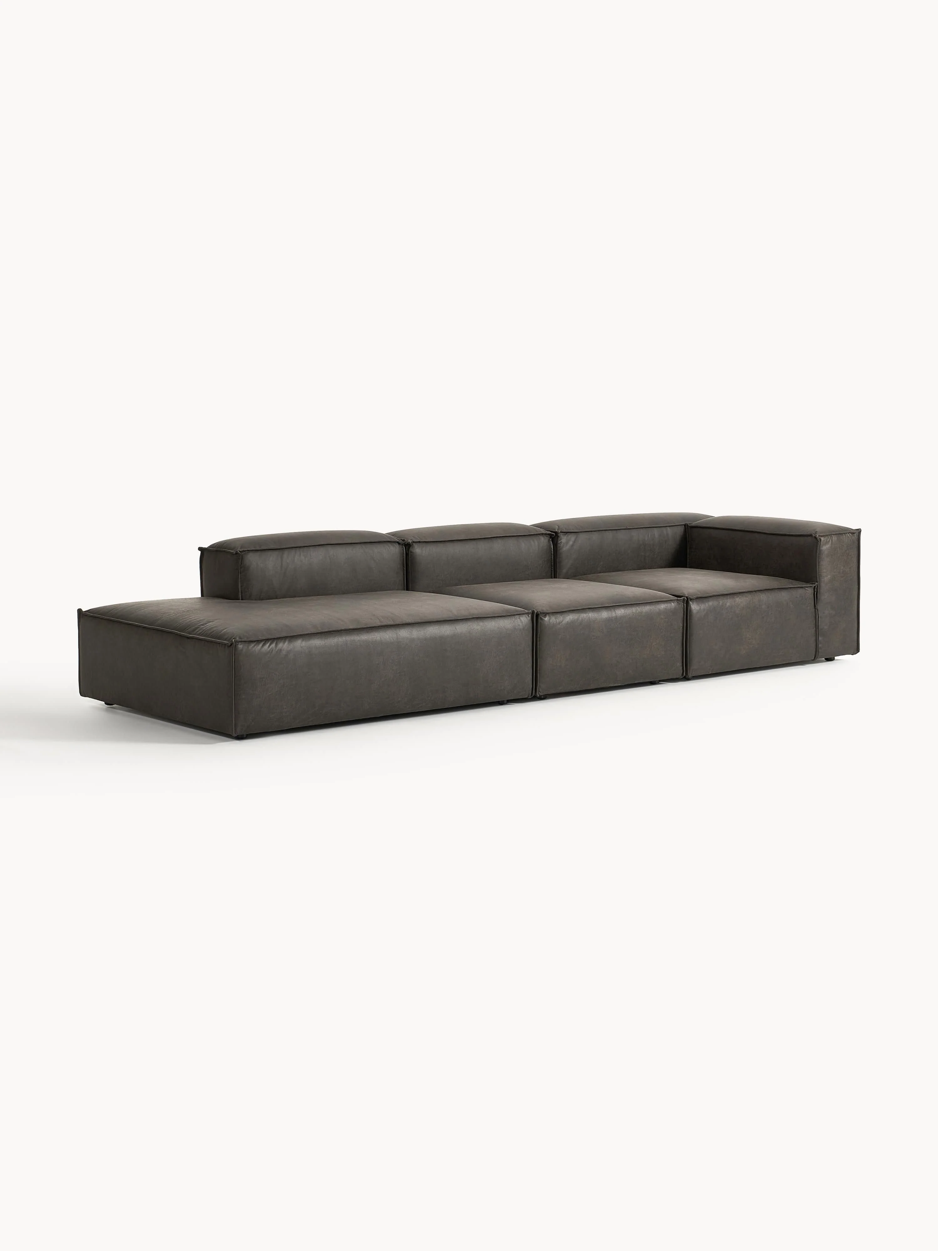 Modulaire XL chaise longue Lennon van gerecycled leer