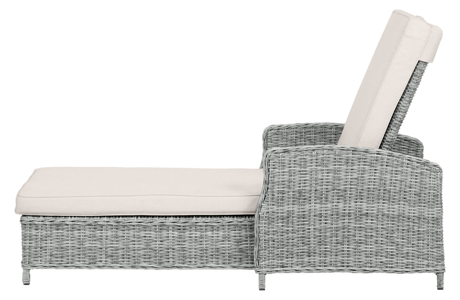 Vinga tuinligstoel met kussens en pomp, zandkleurig. 206 x 87 x 35 cm