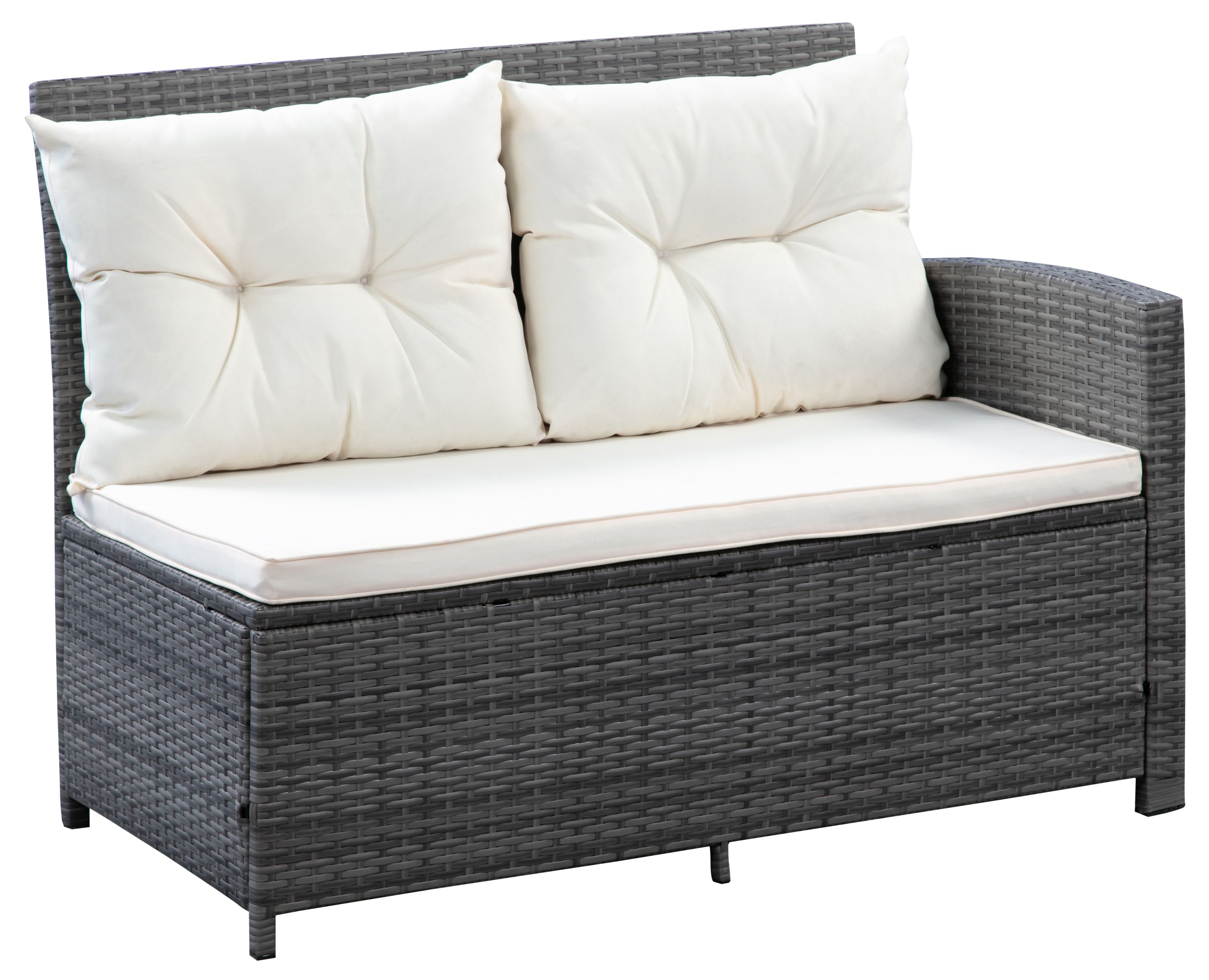 Rattanlounge CANNES grau/beige