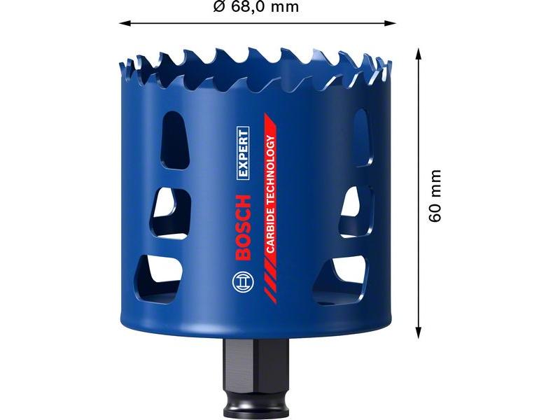 Bosch Professional Lochsäge EXPERT Tough Material, 68 x 60 Lange Lebensdauer beim Schneiden von Löchern in verschiedenen Materialien