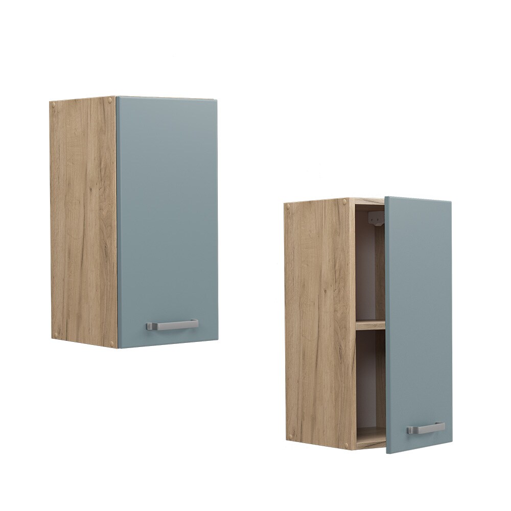 Vicco Hängeschrank Küchenschrank R-Line Solid Eiche Blau Grau 30 cm modern