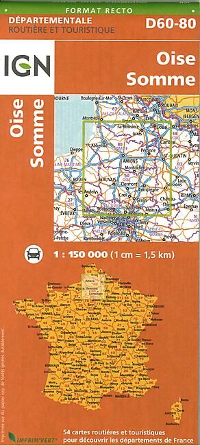 IGN - D60 80 OISE SOMME ECHELLE 1 150 000