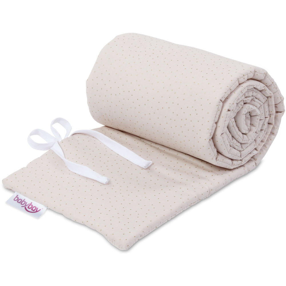 Køb babybay ® Beige Glitter Dots Gold Sengerand Økologisk Bomuld Royal