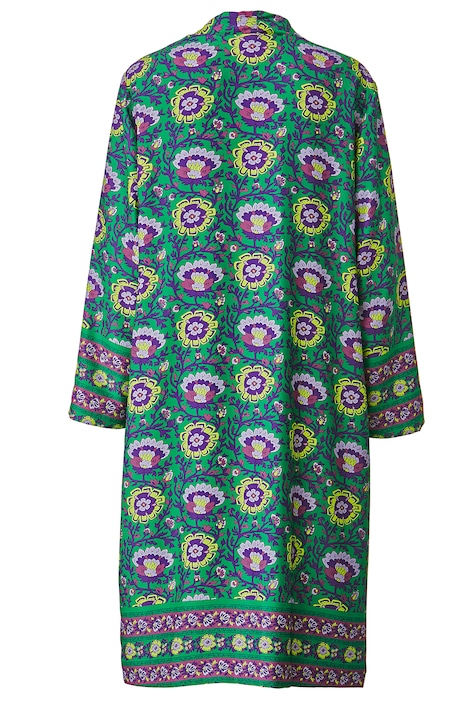 Kaftan, floraler Druck, offene Form, Langarm