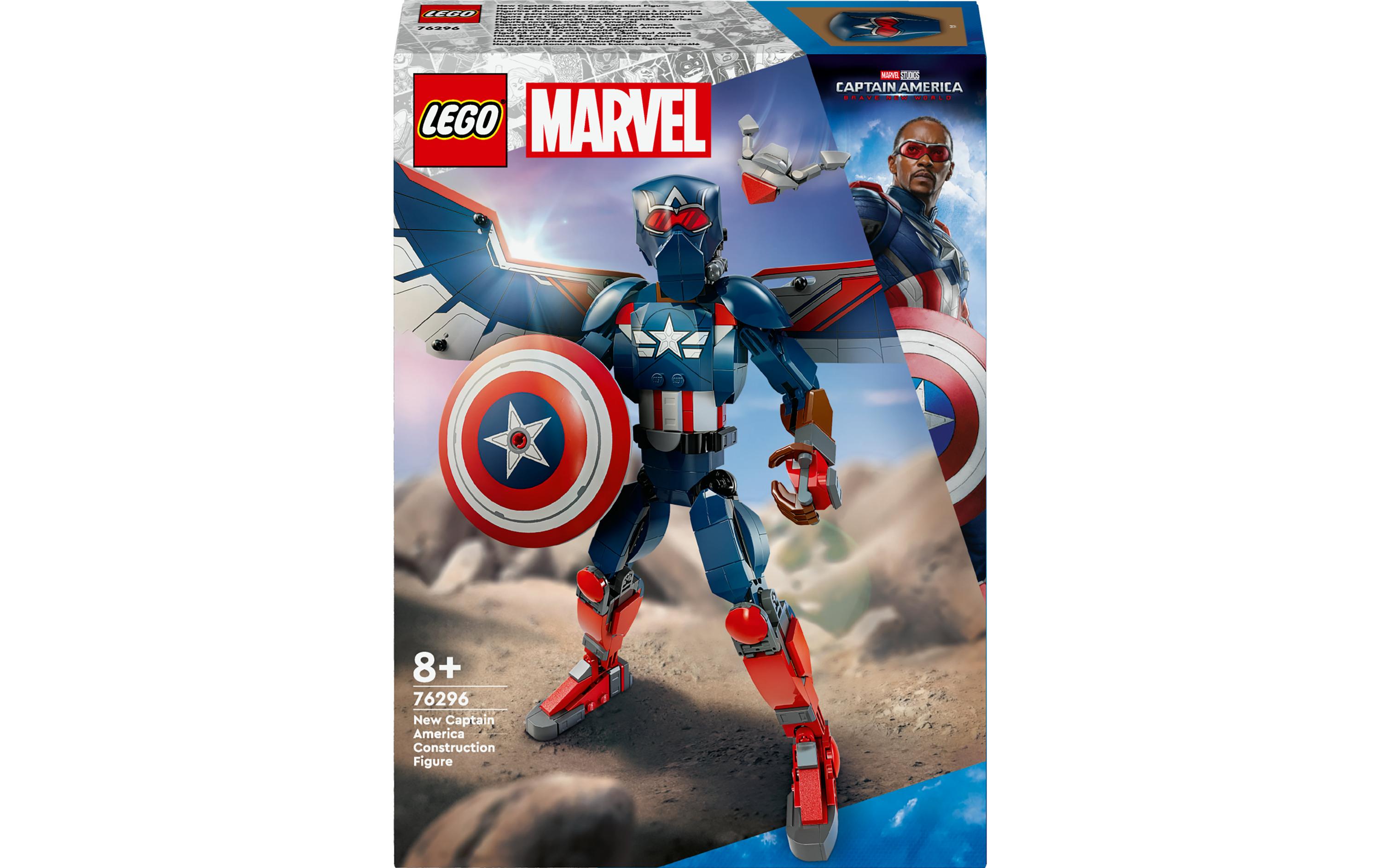 New Captain America Baufigur 76296Bewegliche Captain America Baufigur mit Flügeln