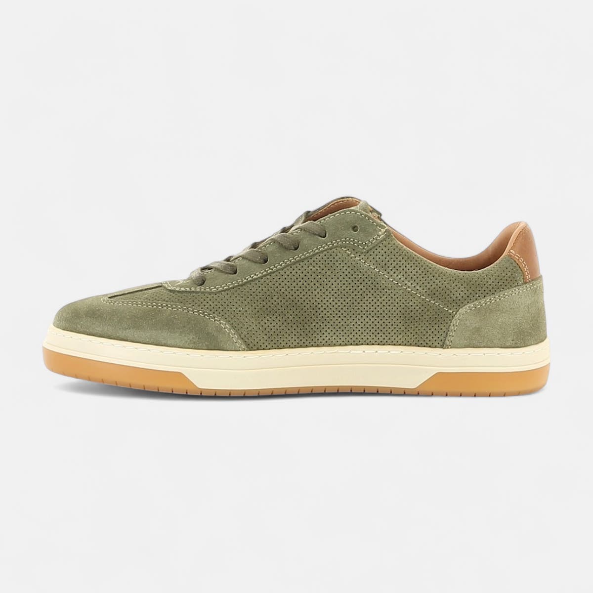 Baskets basses Homme en cuir kaki