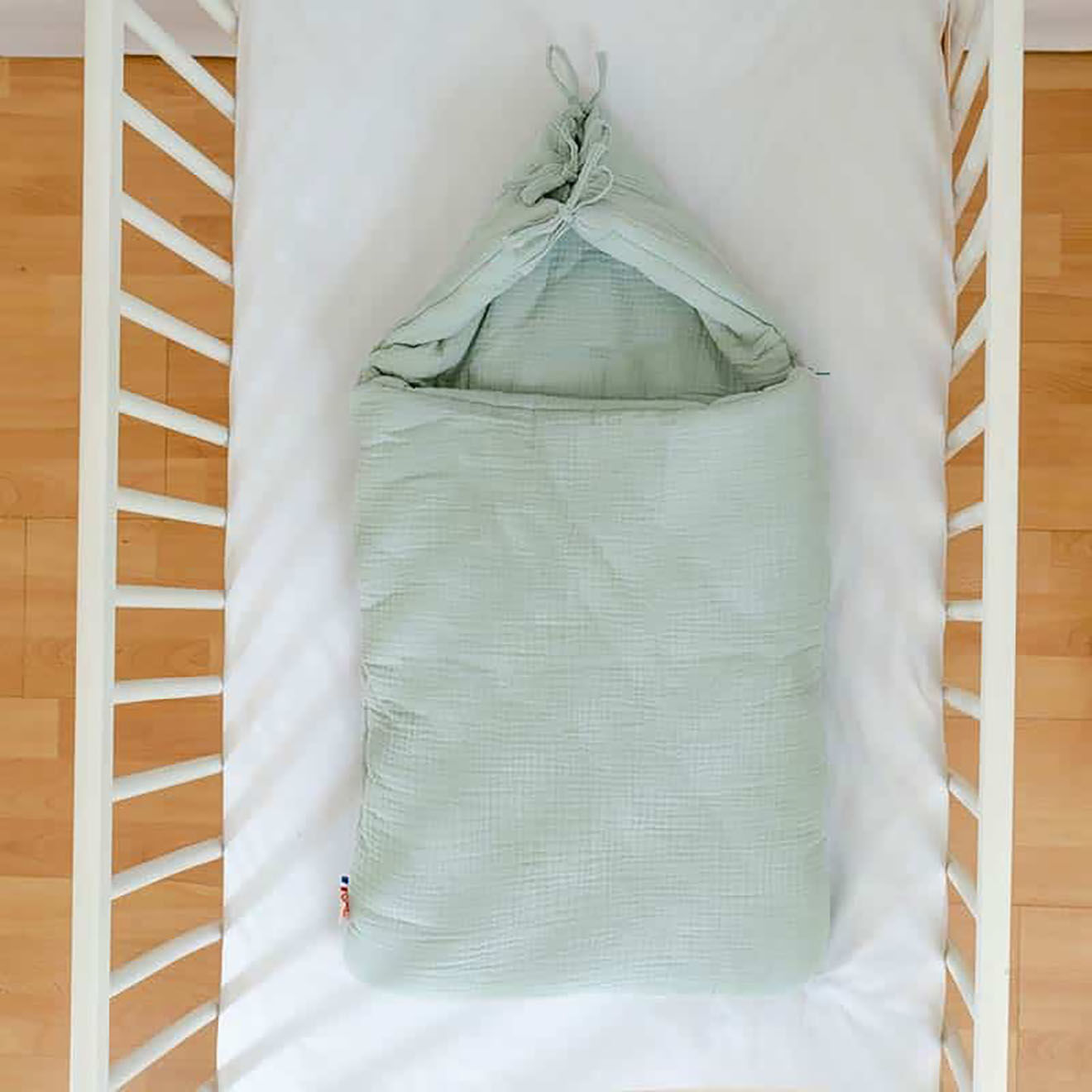 Papate Nid d'Ange en Coton Bio vert - 75x75 cm