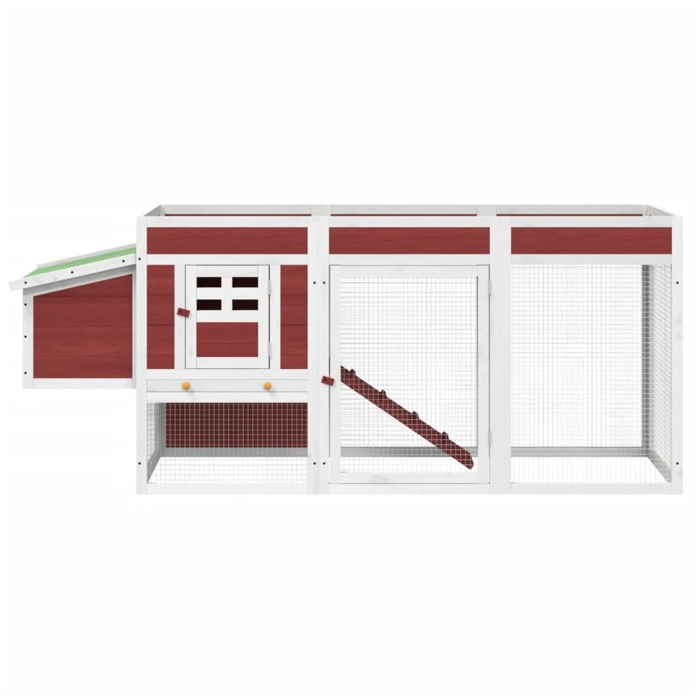 Poulailler moka 204x50x84 cm bois massif de pin