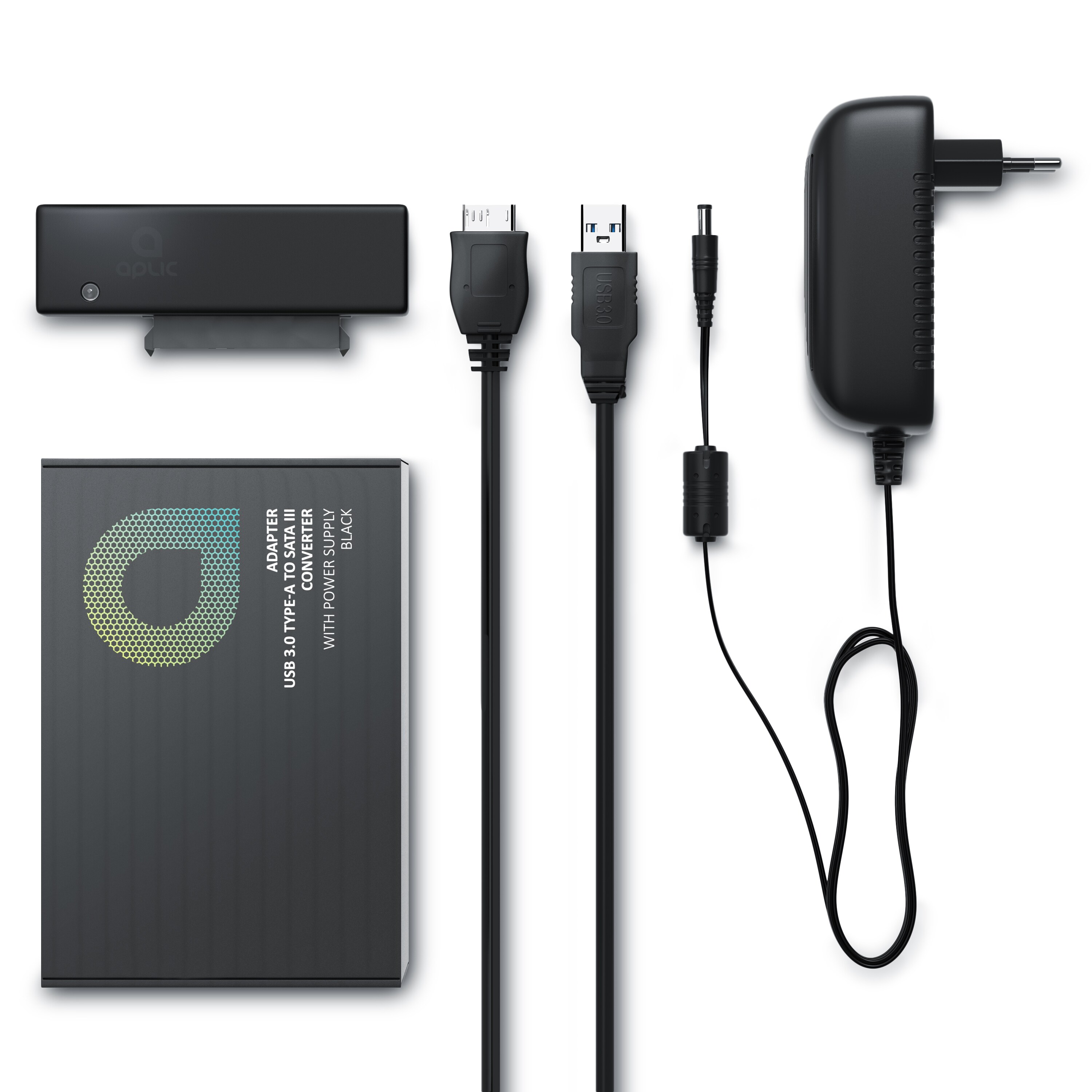 Aplic USB 3.0 zu SATA Konverter Kabel inkl. Netzteil - SATA 1/2/3 Festplatten & Laufwerke - UASP