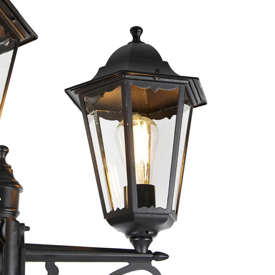 Qazqa staande buitenlampen havana zwart e27