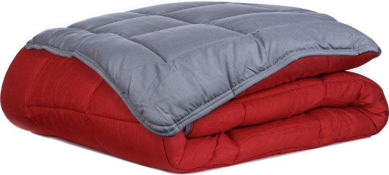 Zelesta - Easybed - Antraciet & Rood - Wasbaar Dekbed - Microvezel