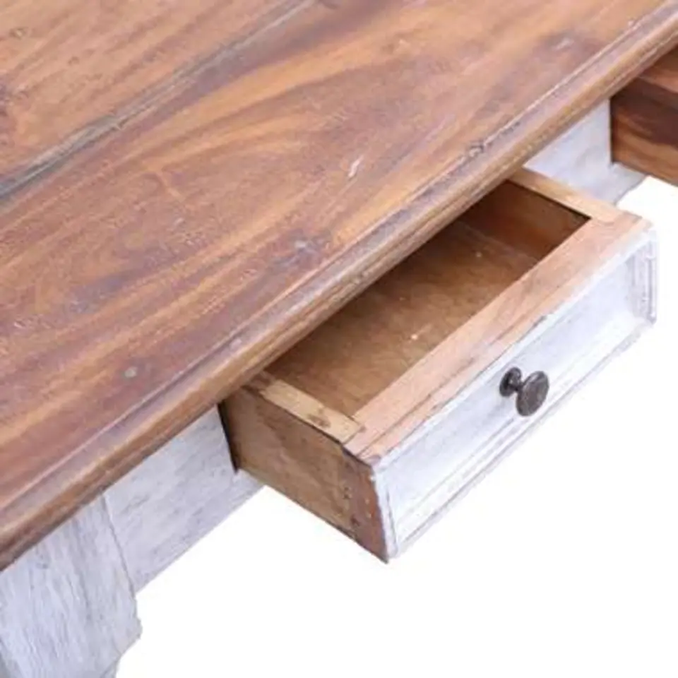 vidaXL - Bureau - Wit - Gerecycled hout
