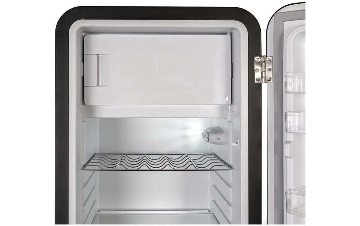 Retro Kühlschrank KSG260 Rechts, Schwarz<br>Kühlgefrierschrank