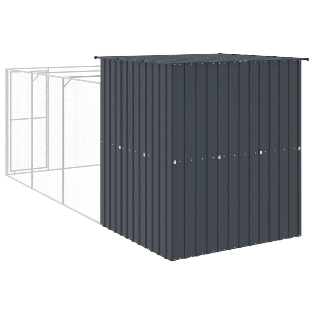 Niche pour chien avec cour anthracite 165x455x181 cm