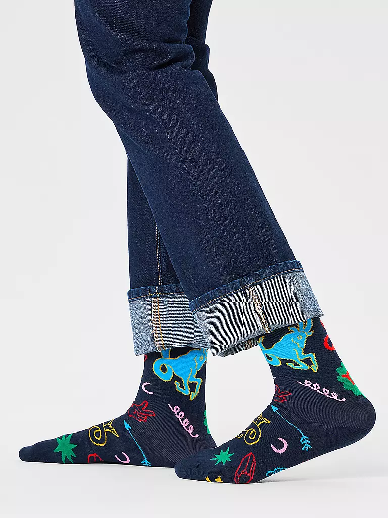 HAPPY SOCKS Herren Socken 41-46 STEINBOCK navy dunkelblau