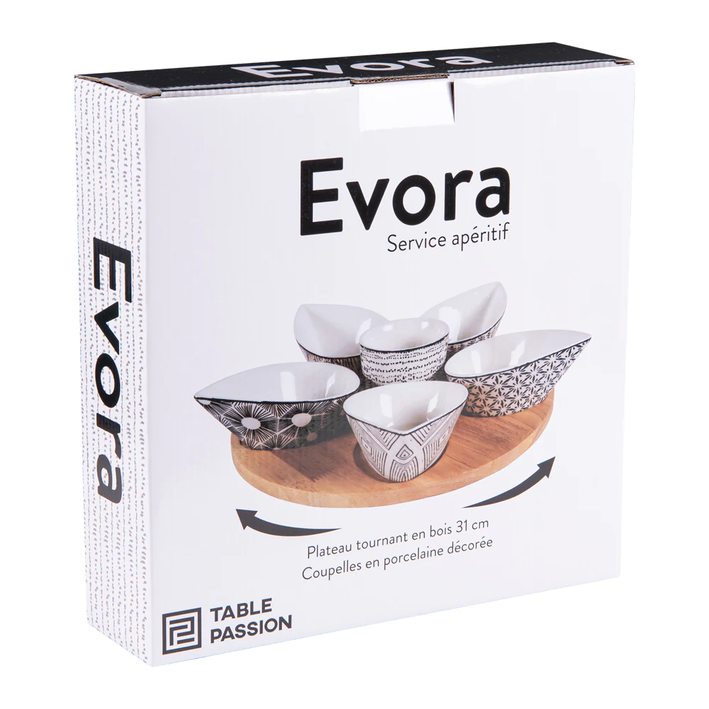 Service apéritif goutte 7 pièces Evora en porcelaine Table passion
