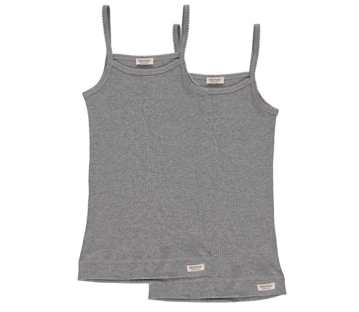 Strap Vest 2-pack, Undertøj - Grey Melange