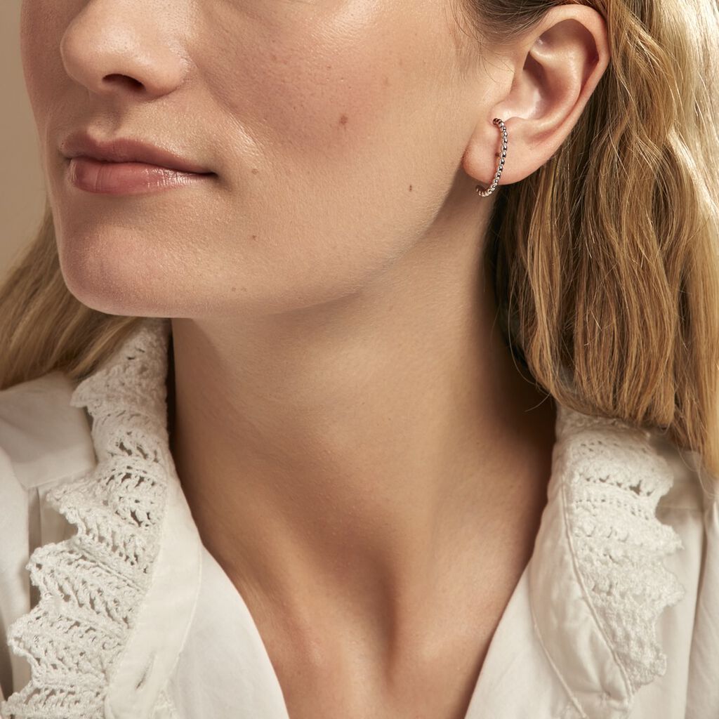 Bijoux D'oreilles Krabi Argent Blanc