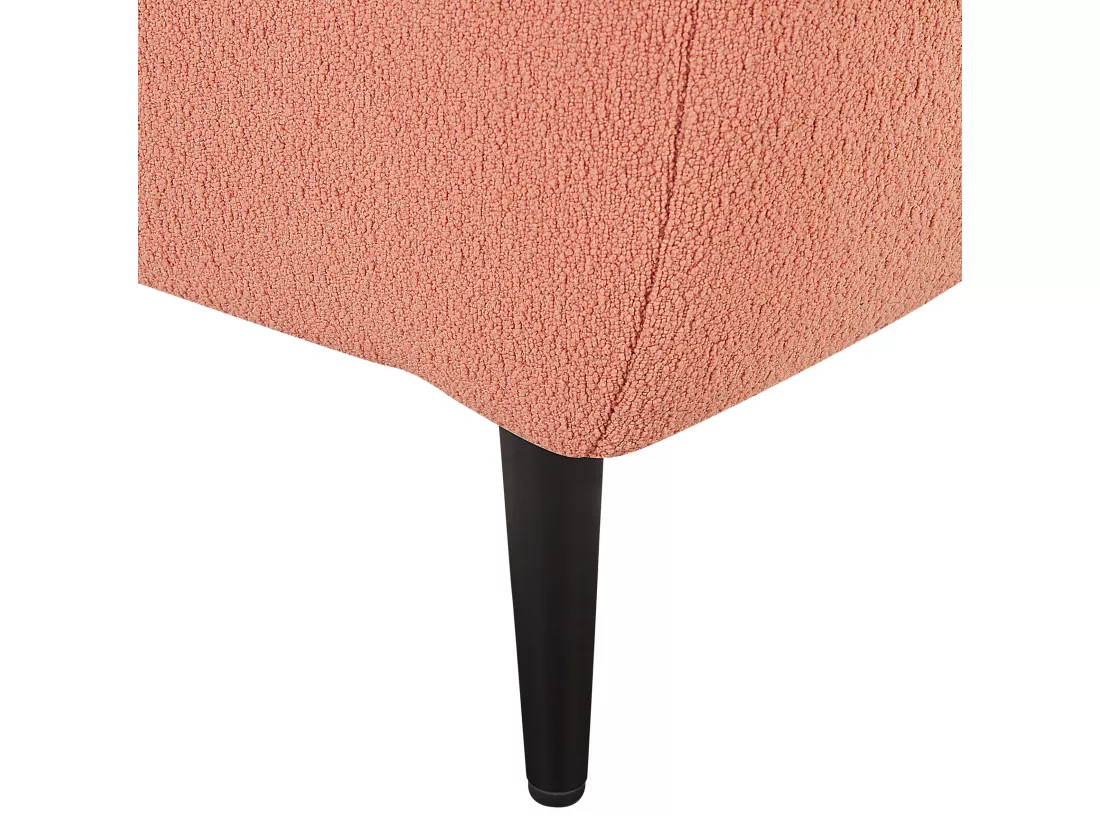 Méridienne angle droit tissu bouclé rose pêche CHEVANNES