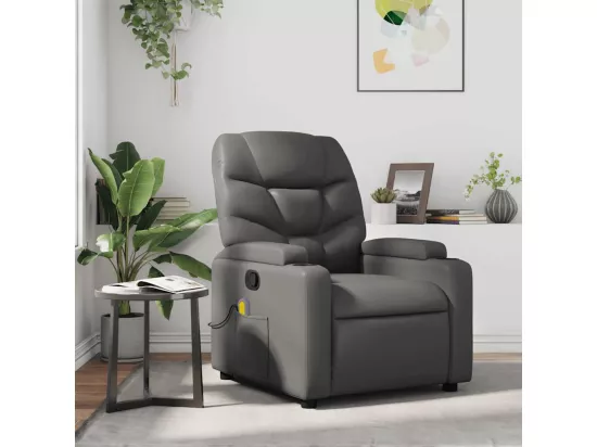 Fauteuil de massage inclinable Gris Similicuir