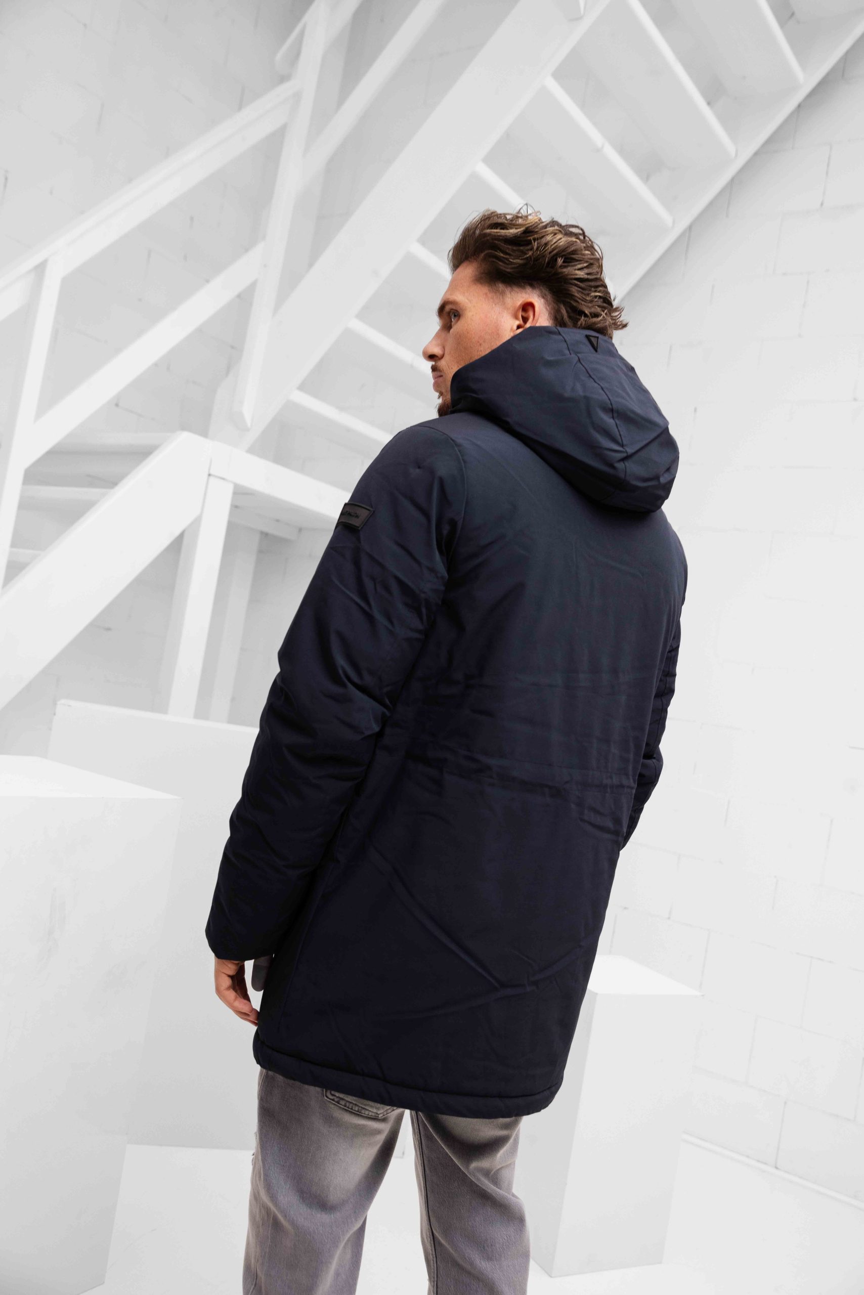Pure Path Active Flex Parka Winterjas Heren Donkerblauw