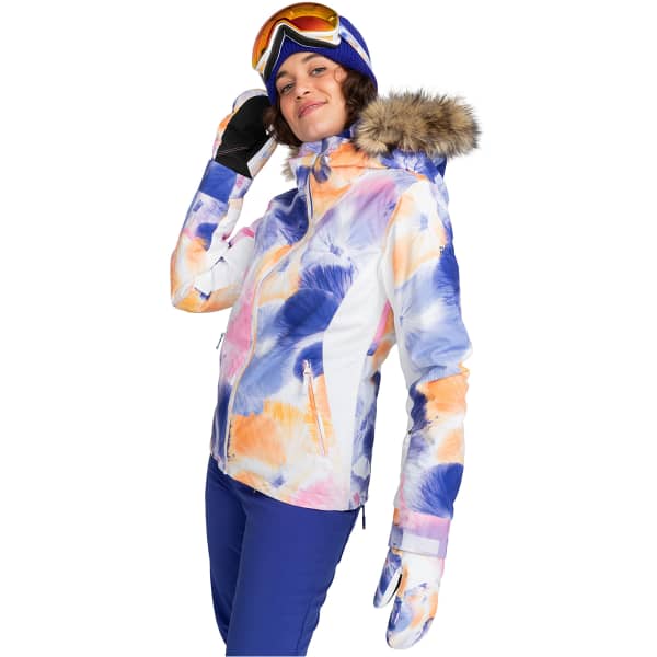 Veste de ski ROXY JET SKI JK BRIGHT WHITE PANSY PANSY