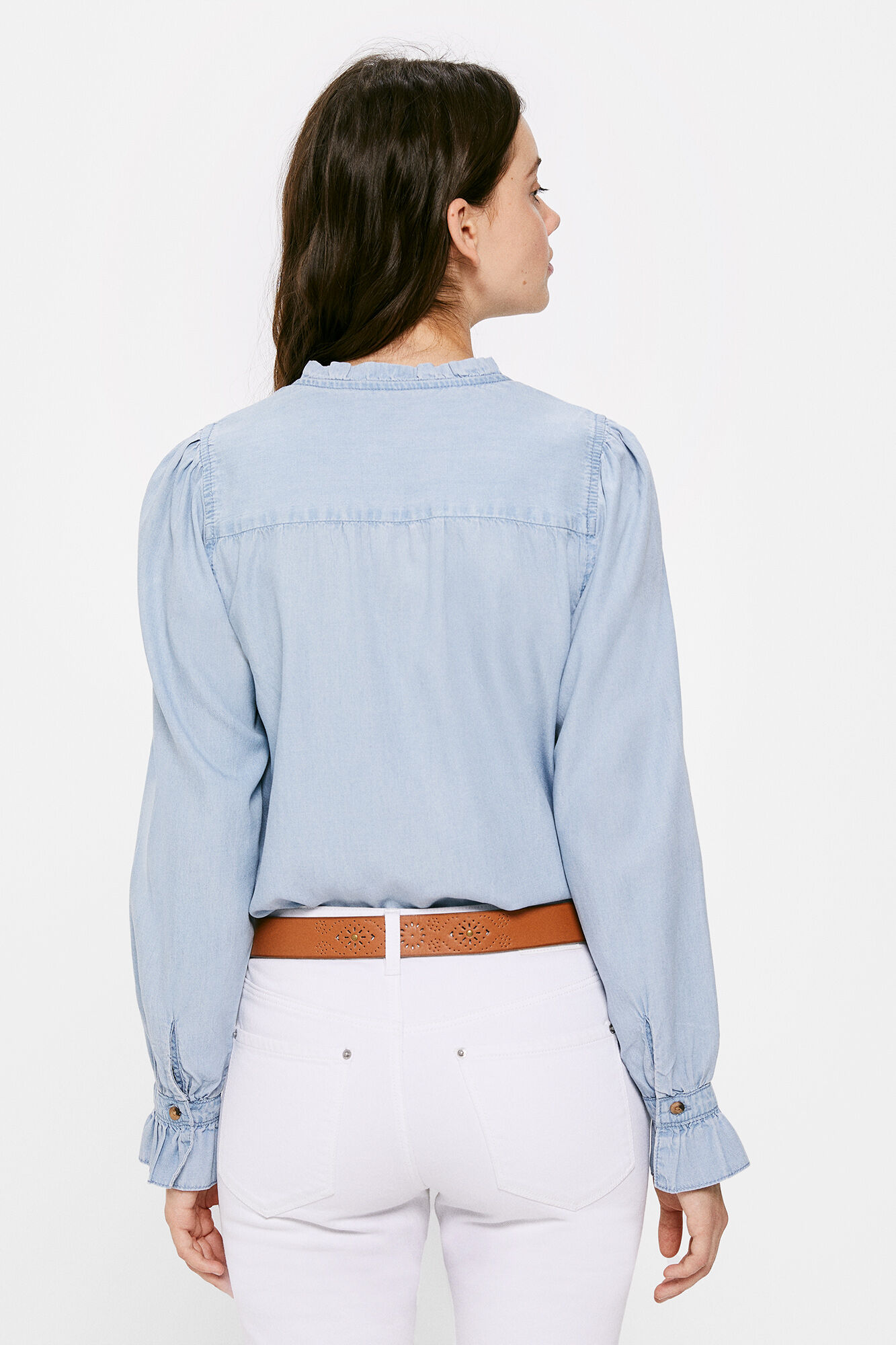 Blusa em Tencel Denim - Azul Médio