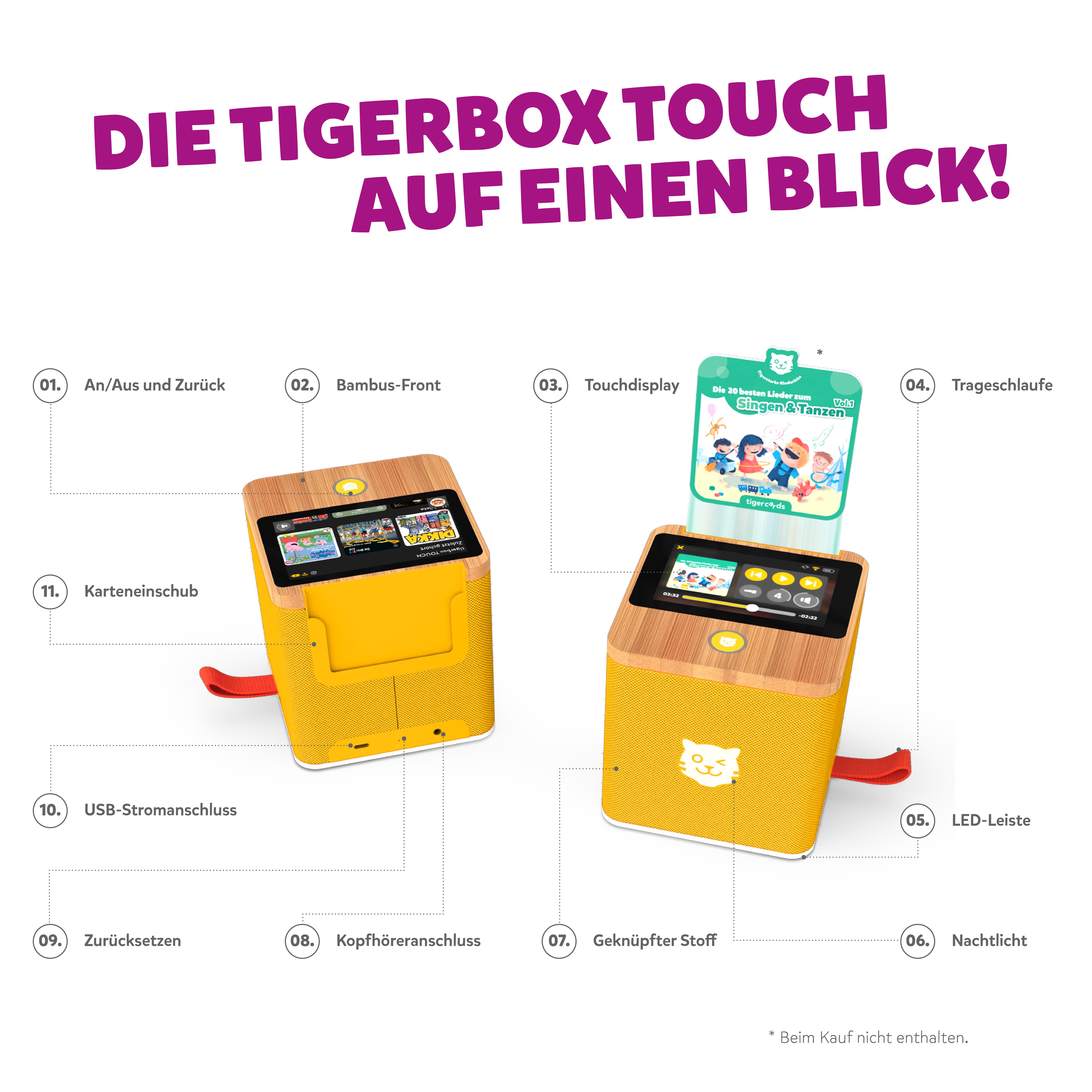 Tigerbox TOUCH PLUS - gelb (ltd.) (inkl. 3 Monate Gratis Ticket)