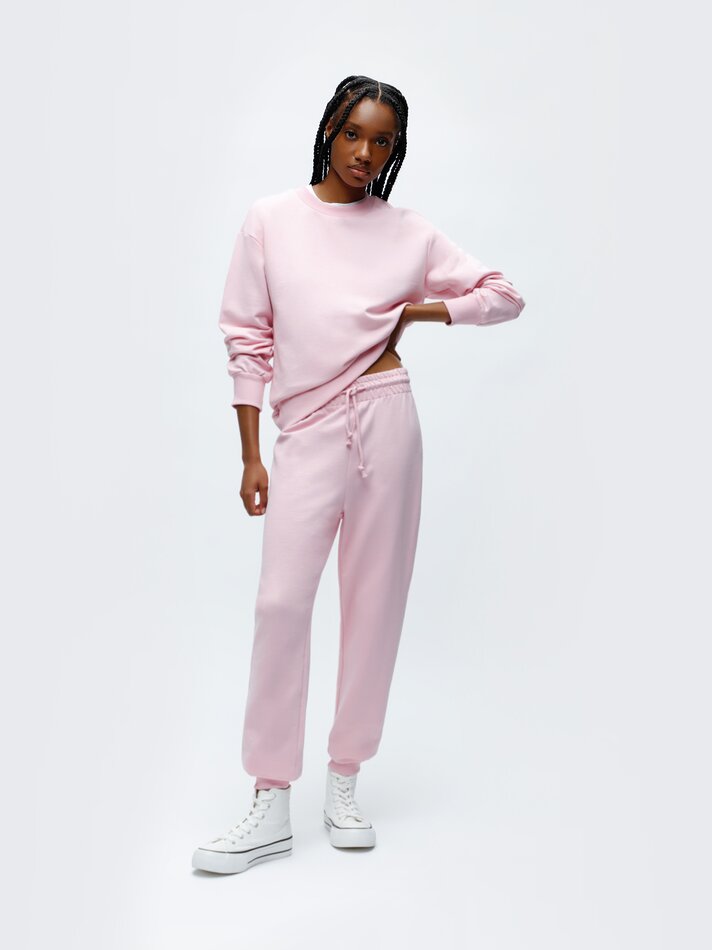 Conjunto de moletom básico - Rosa