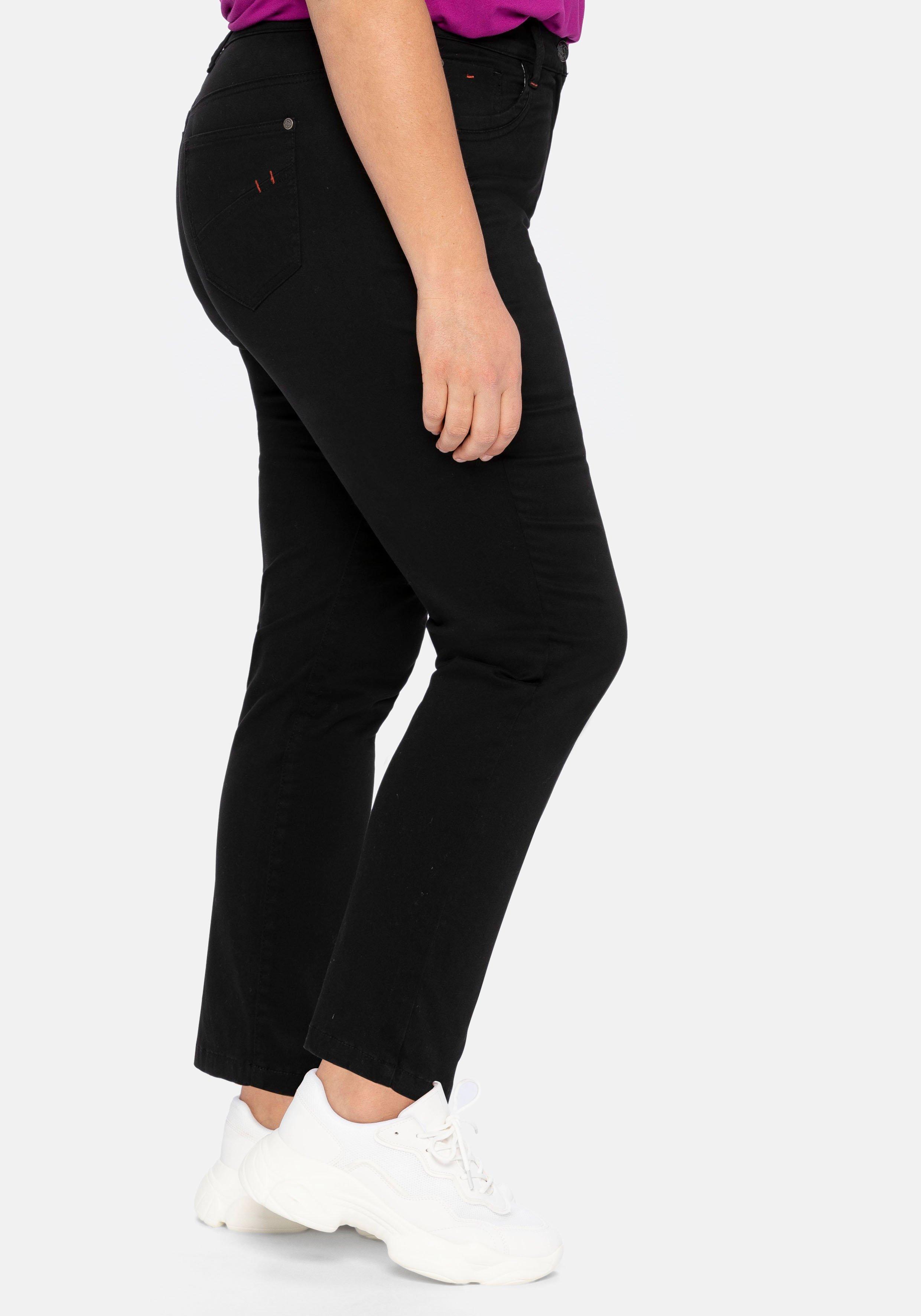 Schmale Stretchhose in Twill-Qualität