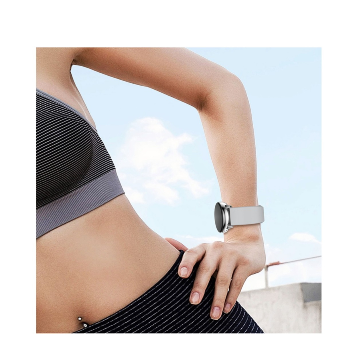 Samsung Galaxy Watch Active 2 (44mm) Silikon Sport Armband mit Dornschliesse (Gelenkumfang: 160-210mm) - Dunkelblau