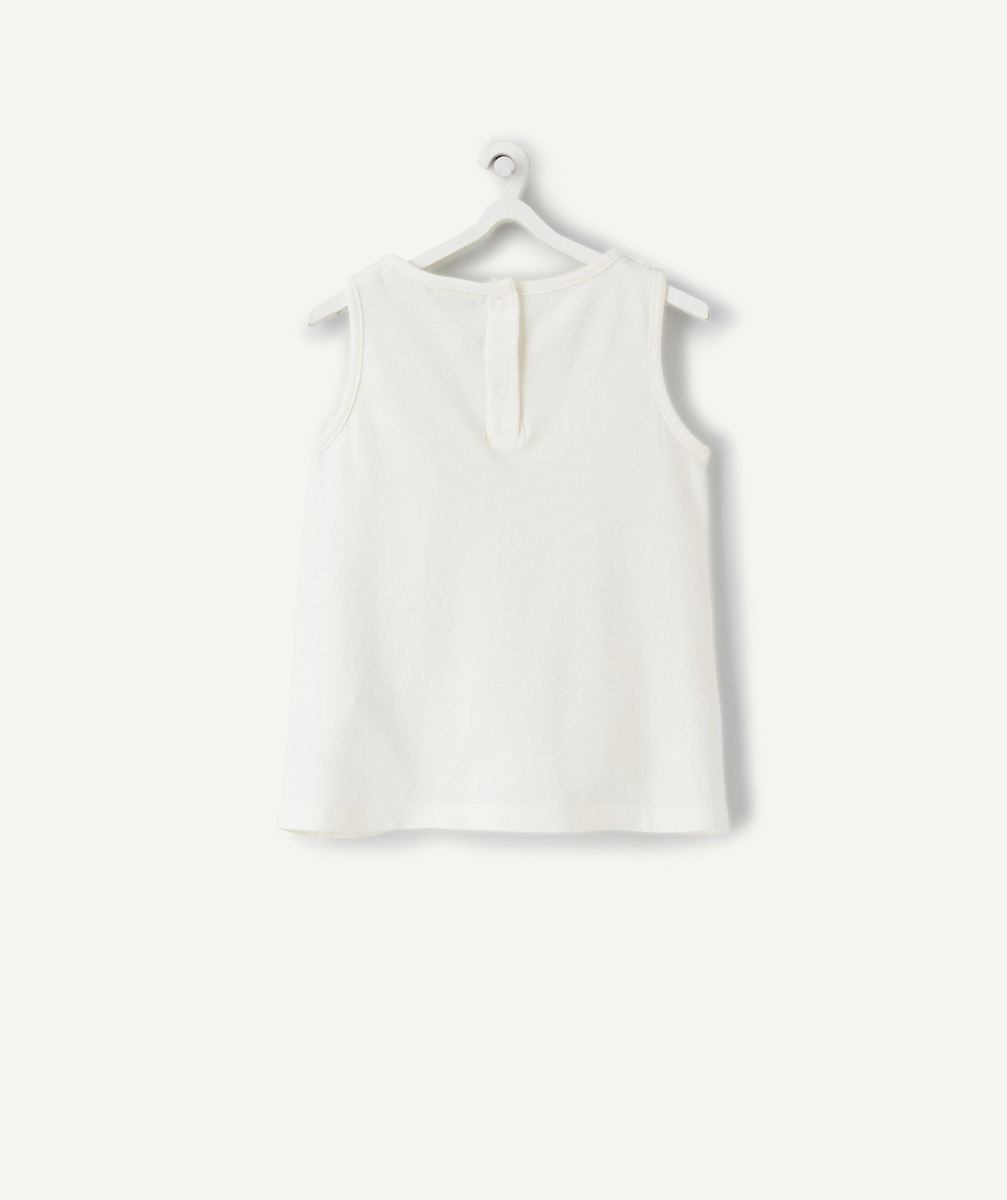 T-SHIRT BLANC BÉBÉ FILLE AVEC DÉTAILS EN CROCHET