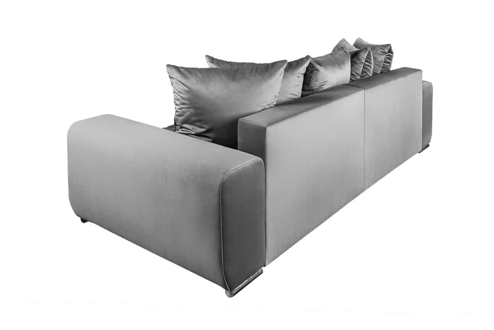 Big Sofa ELEGANCIA 285cm silbergrau Samt XXL Couch inkl. Kissen Federkern