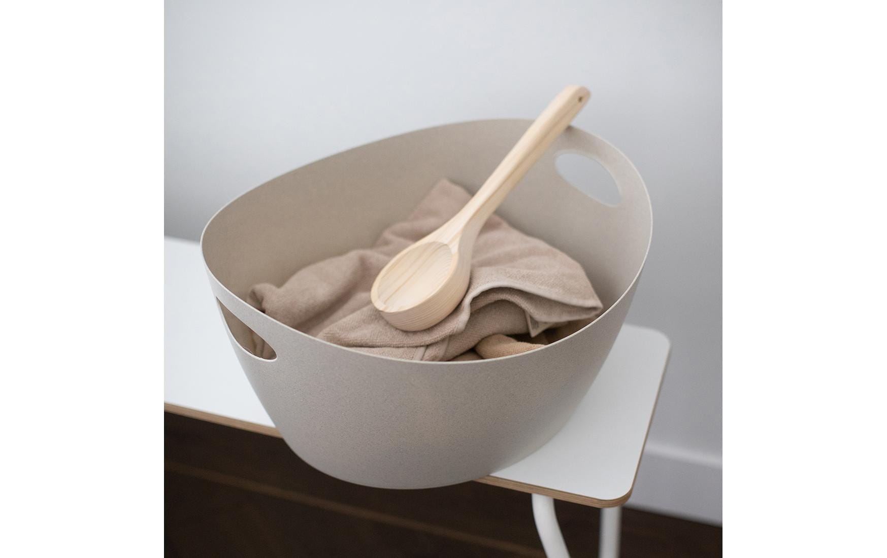 Wäschekorb Bottichelli L 15 l, Beige/GelbWäschehalter mit integrierten Griffen