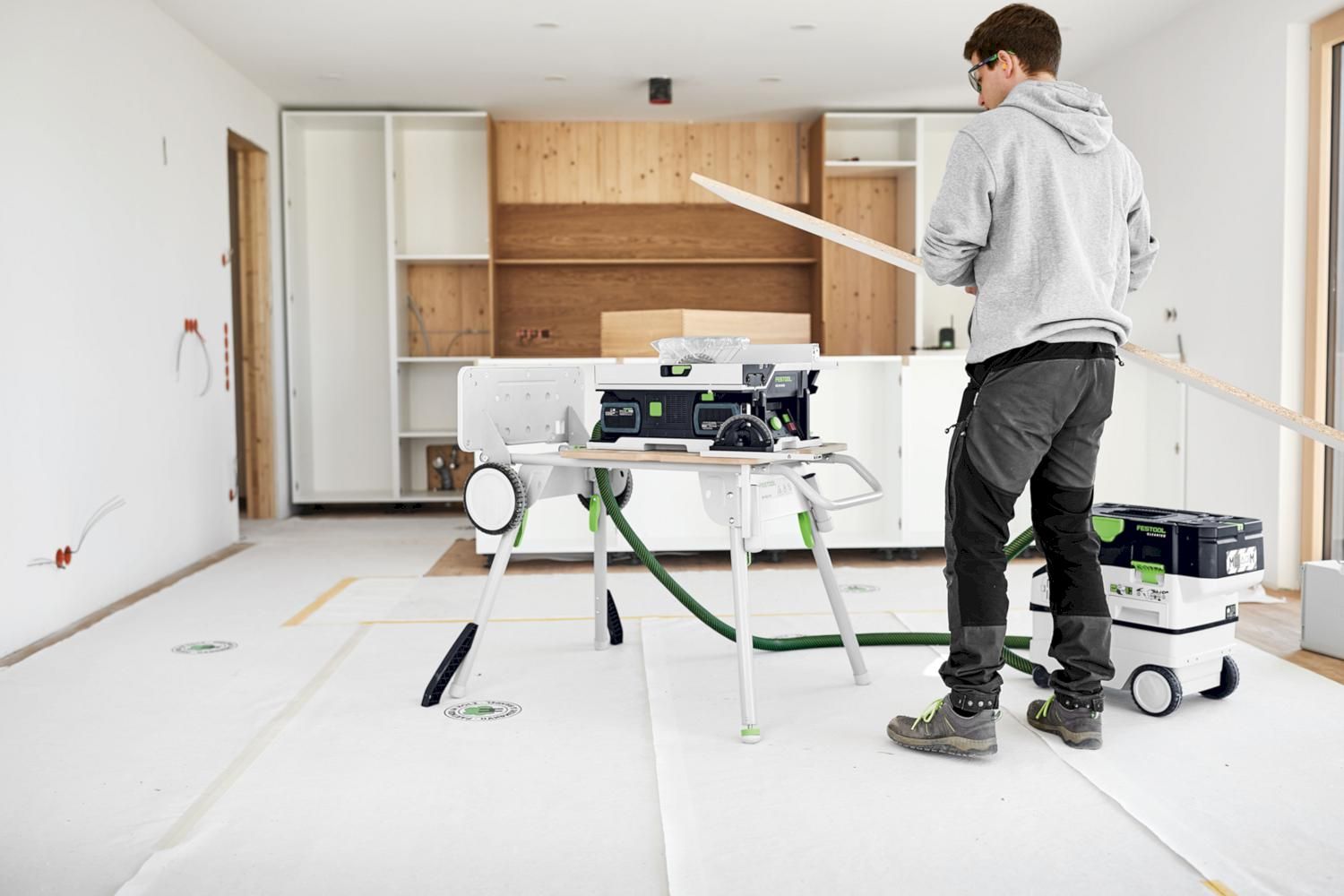 Festool CSC SYS 50 EBI-Set Accu Tafelcirkelzaag 2x18V 5.0Ah met Onderstel - 577379