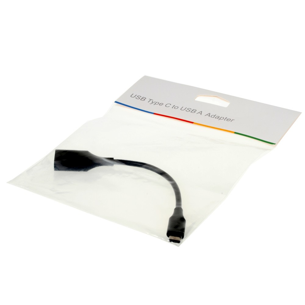 USB C auf USB Adapter Kabel Stecker (10cm) - Schwarz