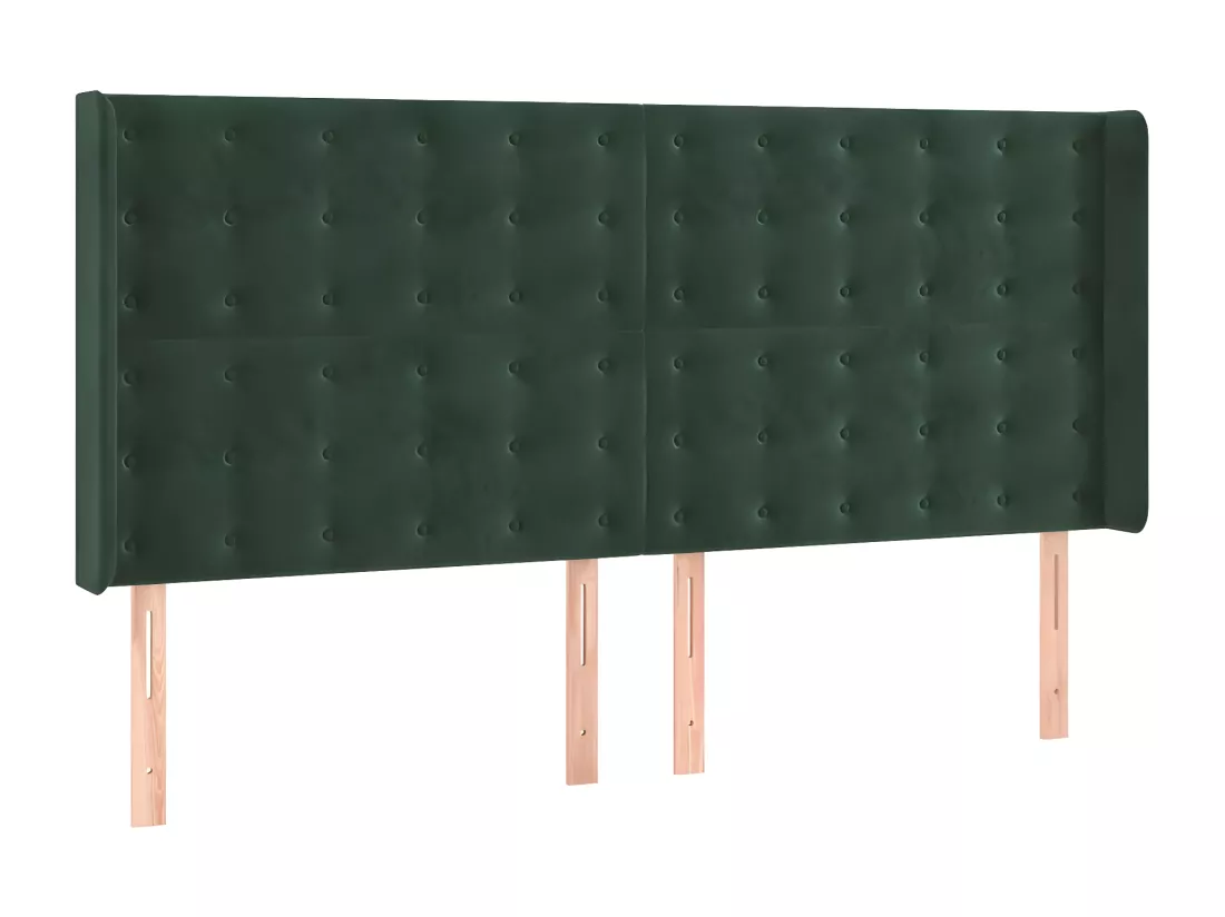 Sommier tapissier matelas et LED Vert foncé 160x200 cm Velours